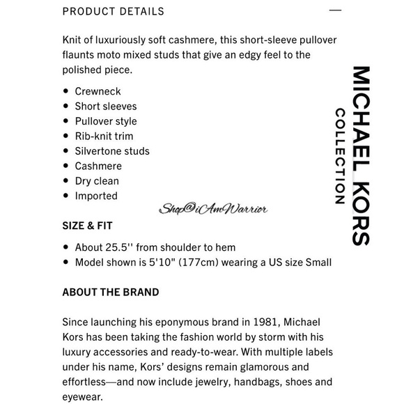 Michael Kors Collection black Italian cashmere studded puff short sleeve sweater - Picture 9 of 14